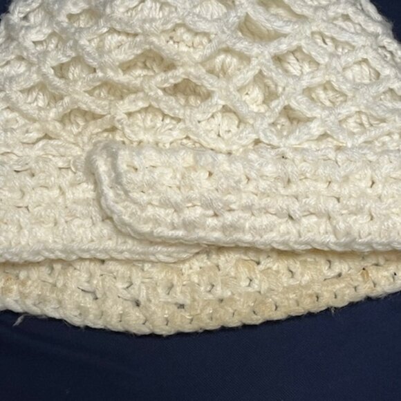 VTG Hand Crocheted White Head Wrap Hat Made in Japan - Picture 13 of 13